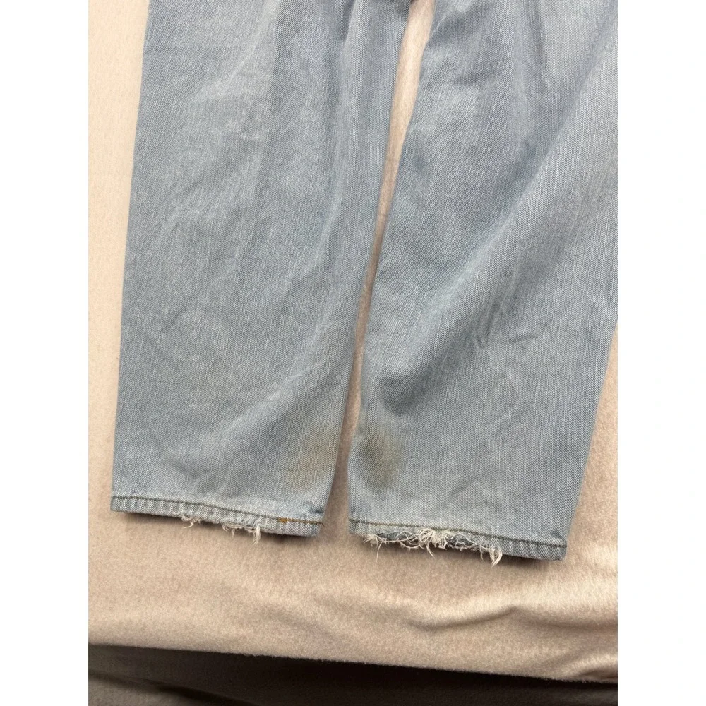Levis 560 Comfort Fit Jeans Mens 38x30 Light Wash Blue Denim Tapered Leg Grunge